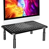 674円お得!FOBELEC モニター台 モニタースタンド 机上台 ノートパソコンスタンド ディスプレイ台 PCスタンド 高さ調整可能 滑り止めマット付き 耐荷重20kg 卓上ラック 姿勢改善 有孔ボード 卓上収納 文具収納 工具不要(ブラック)