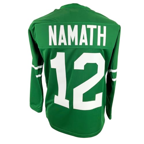 Joe Namath Jersey Long Sleeve Green New York | Unisex Adult Sizes S-5XL Unsigned Custom Sewn Stitched