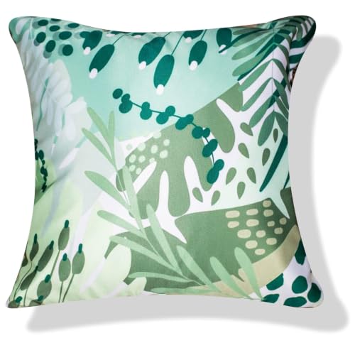 Image of Decorative Satin Sofa Cushion Covers Set of 5, 16 x 16 Inches, Multicolor Floral Printed Pillow Covers for Living Room, Bedroom, Couch & Sofa, Soft Glossy Fabric, Zipper Closure