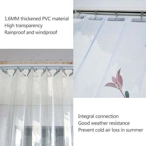 Clear PVC Strip Curtain Kit Ideal for Factory Chiller Butcher Pest Control Size 1.65X2.1M Transparent Door Curtain for Improved Visibility and Energy Efficiency - Image 3
