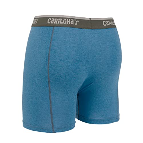 Cariloha Men's Bamboo-Viscose Boxer Briefs - Breathable Underwear for Men - Medium - Cobalt Heather2