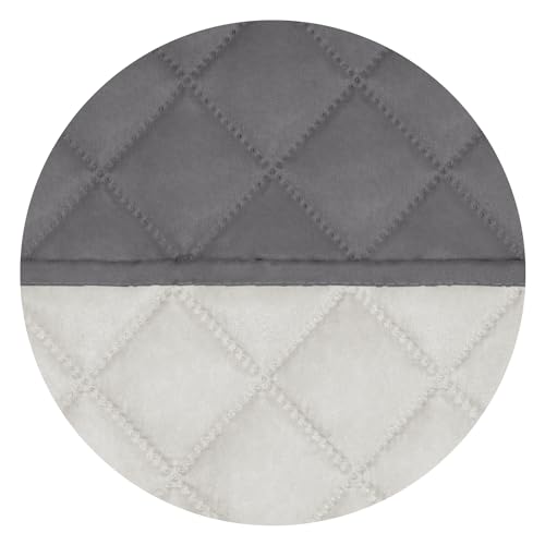 Image of PureFit Reversible Quilted Sofa Cover, Water Resistant Slipcover Furniture Protector, Washable Couch Cover with Non Slip and Elastic Straps for Kids, Dogs, Pets (Sofa, Gray /Ivory)