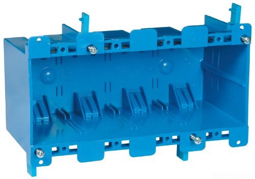 Carlon B468R Work Outlet Box, 4 Gang, 7.57-Inch Length by 2.89-Inch Width by 3.56-Inch Depth, Blue by Thomas & Betts