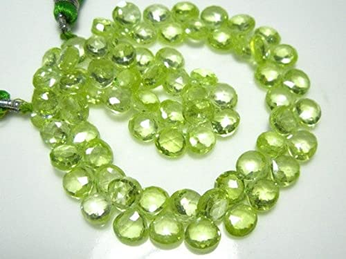 Zircon vert péridot en cœur pour fabriquer des bijoux d'été uniques faits main