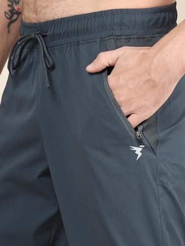 Image of TECHNOSPORT Mens Woven Regular Fit Activewear Joggers for Running, Gym, Sports and Regular Use Stretchable, Colorblock and Antimicrobial