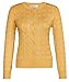 Womens Yellow Cable Knit Cardigan Sweaters, Lightweight Cardigans for Women Trendy, Spring Fashion Outfits for Women M
