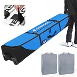 Odoland スノーボードケース キャスター付き ブーツバッグ付き フルパッド入り スキーバッグ 防水900Dオックスフォード (ブルー190cm)