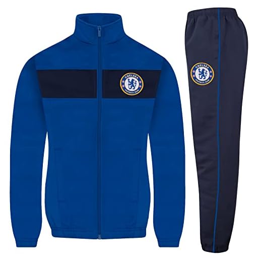 Chelsea FC officiel - Lot veste et pantalon de survêtement thème football - garçon - Bleu roi - 6-7 ans