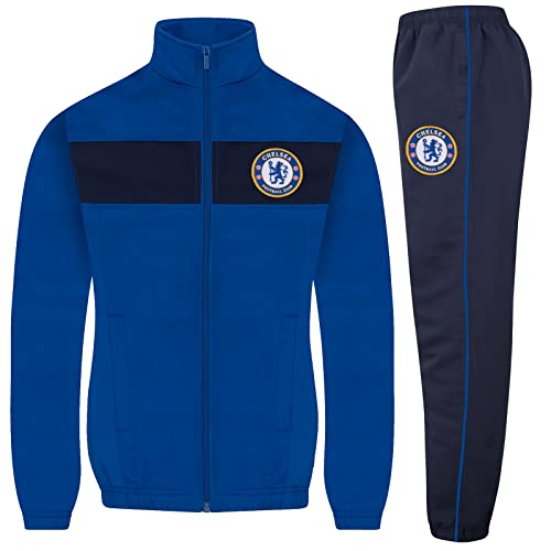Chelsea FC officiel - Lot veste et pantalon de survêtement thème football - garçon - Bleu roi - 8-9 ans