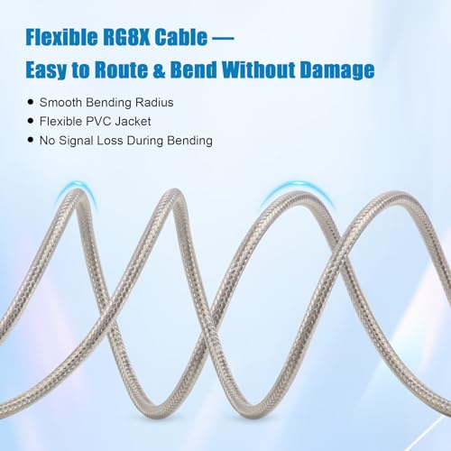 Cable coaxial RG8X FME a UHF PL-259 macho de alta resistencia y blindaje para antena de radio 4