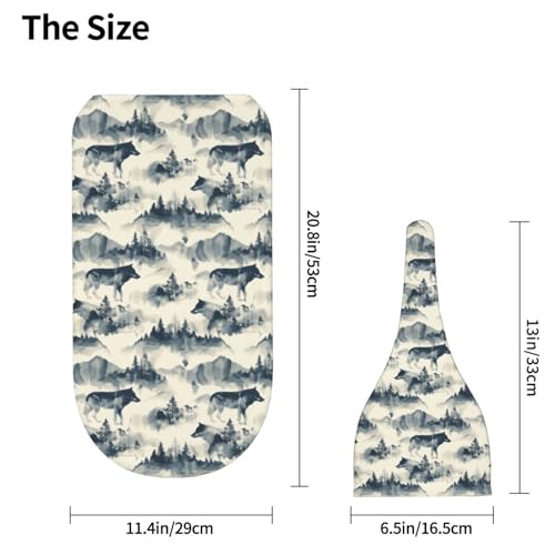 Image of Wolf and Mountain Newborn Swaddle Blankets Hat Sets Soft Baby Receiving Blanket Swaddle Sack for Baby Shower Infant Boy Girl Gift