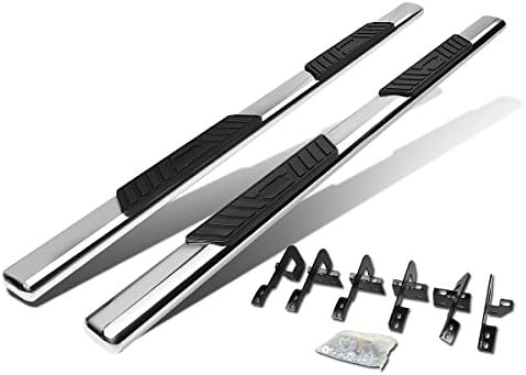 5 Inches Oval Tubing Side Step Nerf Bar Running Board Compatible with Ford F-150 Crew Cab 09-14, Stainless Steel, Polished Chrome