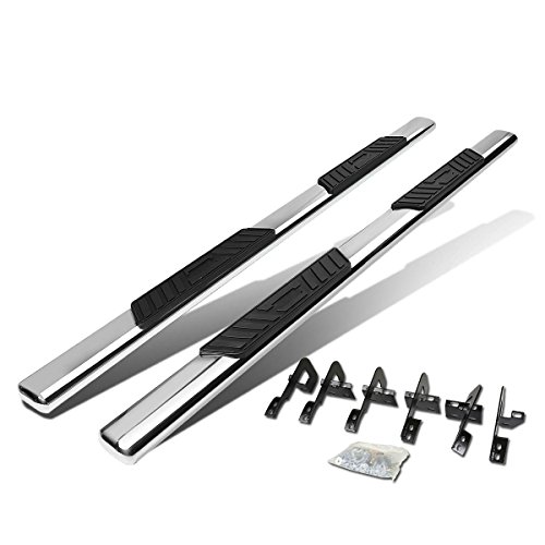 5 Inches Oval Tubing Side Step Nerf Bar Running Board Compatible With Ford F-150 Crew Cab 09-14, Stainless Steel, Polished Chrome #TOP5