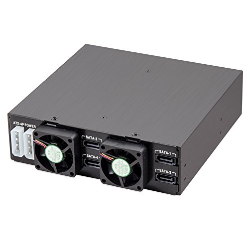 Syba 4 Bay 2.5” SATA Hard Drive Mobile Rack Mount for 5.25" Drive Bays, for HDD SSD SY-MRA25038