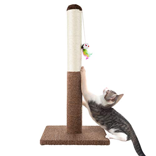 PETMAKER Poste arranhador para gatos – arranhador alto para gatos e gatinhos com corda de sisal e ca