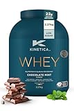 Kinetica Sports Whey Protein Powder - Chocolate Mint, 2.27 Kg, 76 Servings | 23g Protein, 5.5g BCAA Amino Acid & 4.32g Glutamine | Recovery Shake for Optimum Nutrition | WADA & Informed Sport Approved