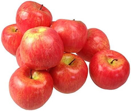 Decorative Artificial Fruit Vegetables Artificial Fruit Vegetable Decoration Apple (Red, 10 Pieces Light Quality)