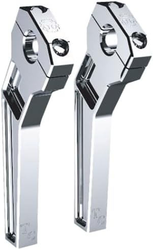 Todds Cycle TD-R12-08 1in. Pullback Handlebar Riser Kit - 8in. Rise - Chrome