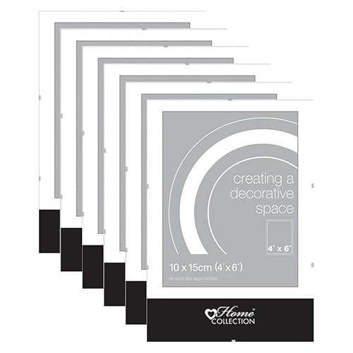 M1SS (Set of 6 4 x 6” Inch Frameless Picture Clip Frame with Glass Window, Certificate Frame Wall Mount Display Modern Picture Hang Hook Display Portrait Landscape Amazing Wall Decoration