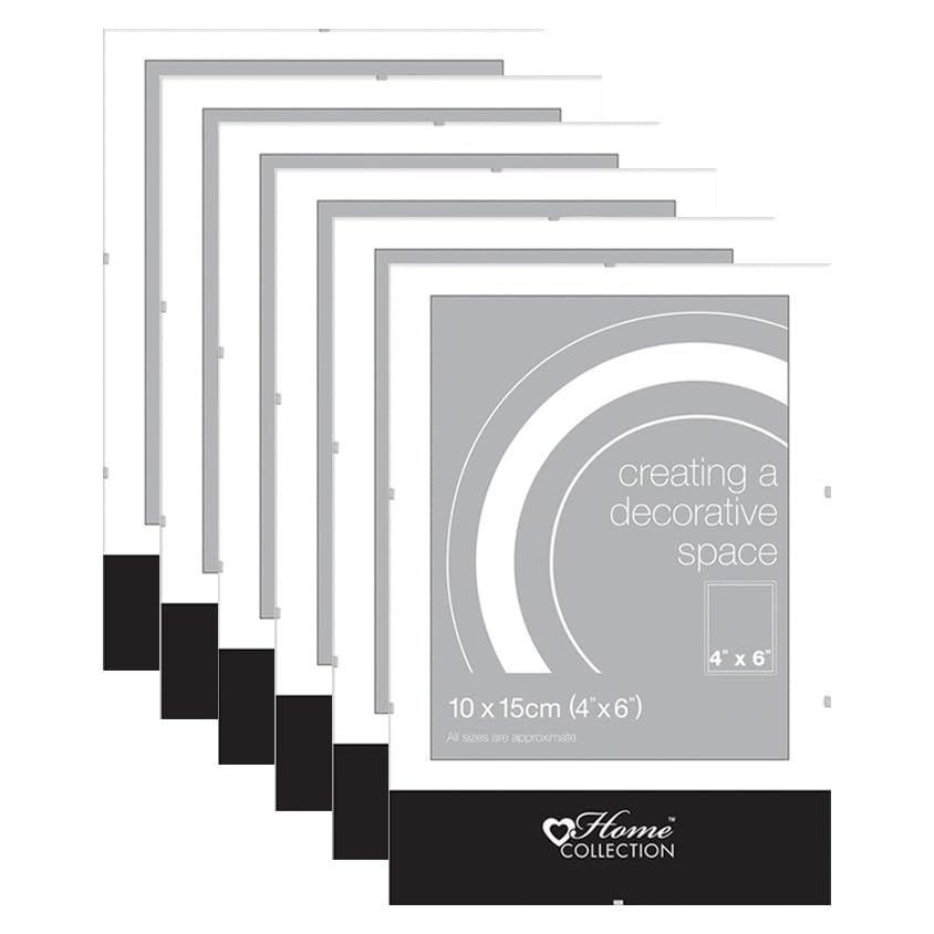 M1SS (Set of 6 4 x 6” Inch Frameless Picture Clip Frame with Glass Window, Certificate Frame Wall Mount Display Modern Picture Hang Hook Display Portrait Landscape Amazing Wall Decoration
