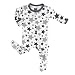 KicKee Pants Unisex Essentials Print Footie- Feather/Rain Stars, 3-6 Months