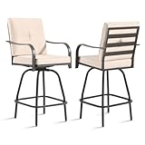 STRPRETTY BASIC Patio Swivel Bar Stools Set of 2, Outdoor Bar Height Swivel...