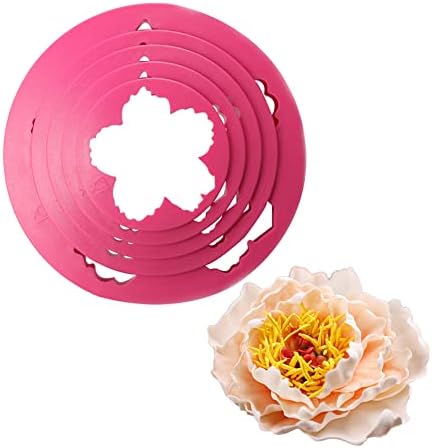 SK 5-Piece Peony Fondant Cutters Set Sugarcraft Modeling Tools Kit for Cake Decoration Red