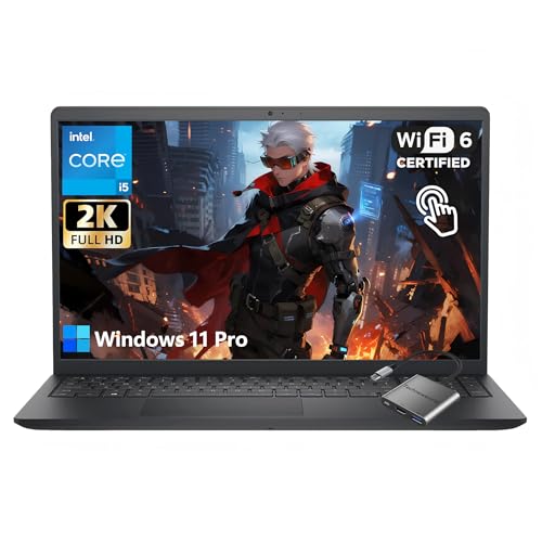 Dell 15.6' 2K Touchscreen Business Laptop, 32GB RAM 2TB SSD Intel 10-Core i5-1334U(Beat i7-1250U), Laptop for College Students with Wi-Fi 6 Numeric Keypad Long Battery Life Win 11 Pro, W/Accessory