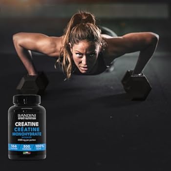 Créatine Monohydrate Bandini 300 Comprimés - 3000 Mg, Vegan, Booster Musculation