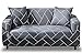 Produktbild KAOLWY Elastischer Sofabezug 1 Sitzer,Graue Linien,Antirutsch Weich Stoff Für Sofa Couch Polyester Elastisch Sofa-Überwürfe Mit Armlehne Couch Überzug Abwaschbar