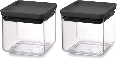 Miniatura 5 de Brabantia Tasty+ - Recipiente apilable para alimentos (gris oscuro / 0.66 galones) sin BPA que ahorra espacio y tapa de sellado de silicona