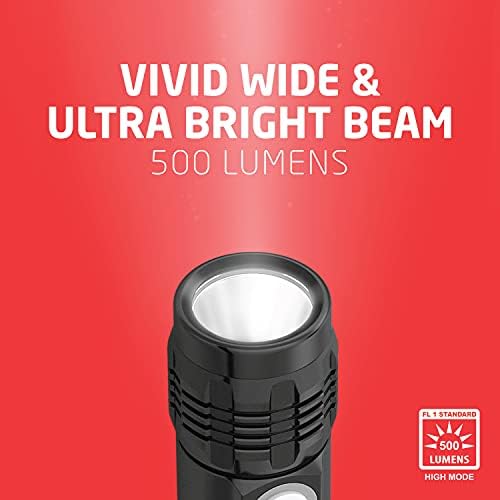 Eveready Rechargeable Torch, Super Bright Flashlight, Light Weight, Water and Impact Resistant, Ideal for Camping, Micro USB Charging Cable Included