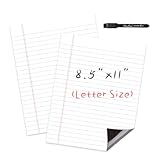 Magnetic Dry Erase Board – 8.5”x11” Reusable Lined Dry Erase Notebook Sheet for Fridge 2 Pcs – Marker Included