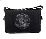 Black Lantern Messenger Bags Aesthetic Crossbody Bags for Women & Men - Cute Vintage Cross Body Purse, Large Shoulder Bag - Backpacks for Work (Moon & Ravens)
