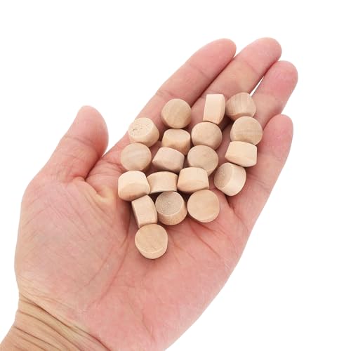 Image of uxcell 56Pcs Wood Button Plugs, 12.5mm /0.49 inch Flat Head Hardwood Screw Hole Plug Wooden Caps Buttons Wood Plug for Furniture Woodworking Craft Decor (14mm x 12.5mm)