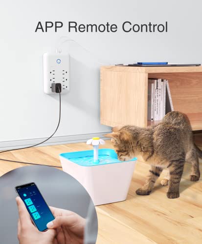 Ghome Smart Smart Plug Outlet Extender, Wifi Surge Protector Work With Alexa Google Home, Smart Outlet With 3 Usb Ports,Power Strip Wall Plug Extender For App Control,15A/1800W, White (P2-Wh) #TOP2