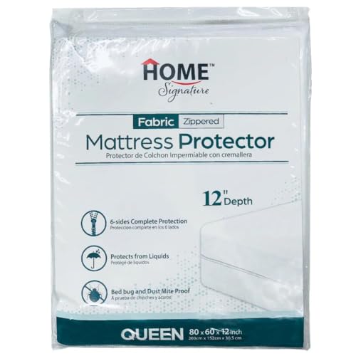 Home Signature - Zippered Waterproof Mattress Protector – 6-Sided Encasement,