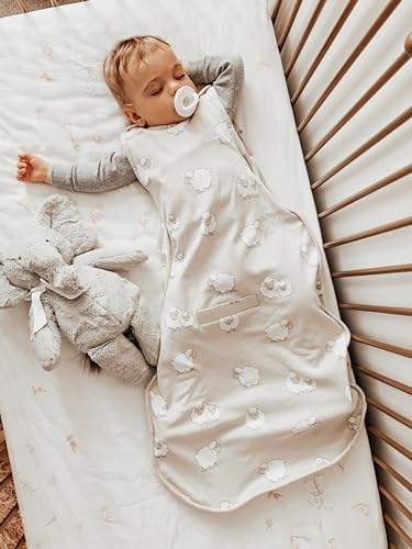 Image of Woolino 4 Season Toddler Sleeping Sack, Merino Wool and Organic Cotton Baby Sleep Bag Sack, 2-4 Years, Sheep