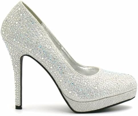 Women Party Pumps High Heel Round Toe Platform Court Shoes for We...