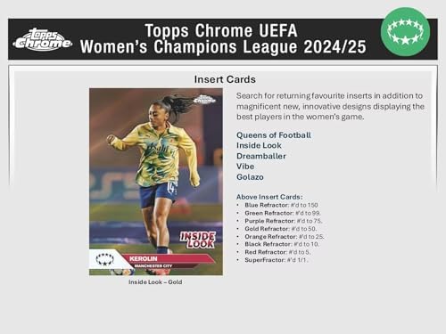 Topps Chrome 2024/25 UEFA Women's Champions League Soccer Blaster Trading Card 7-Pack Blaster Box (3 Mini Diamond Refractor Parallels Per Box!) — view 6