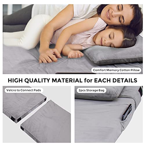 Fbsport Memory Foam Camping Mattress With Pillow,3" Portable Roll Up Mattress Sleeping Pad,Floor Mattress/Cot Guest Bed/Car Camping Sleeping Mat With Removable Waterproof Cover Travel Bag #TOP2