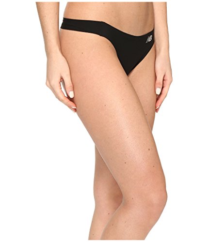 New Balance Women's Laser Thong Panties (3 Pack), Black/Concrete Grey Space Dye/Nude, Large #TOP6