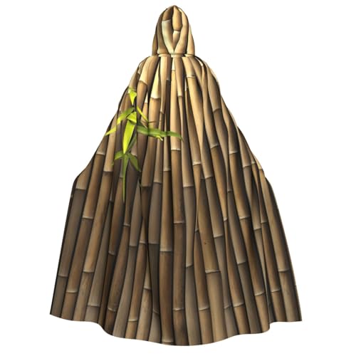 Cape à capuche motif bambou fluide pour costume de sorcière unisexe