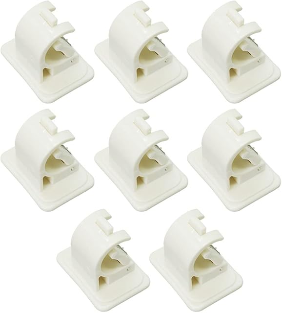 Feliciay 8pcs Self Adhesive Curtain Rod Bracket, Drapery Hook Holders, No Drill Curtain Rod Brackets, Fixing Rod Holder, Curtain Pole Wall Brackets Towel Rod For Hanging Net Curtain, Voile, Coat