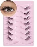 Onlyall Half Lashes Thin Black Band Natural 3/4 Half Eyelashes (9MM-16MM) Corner Eyelash C18