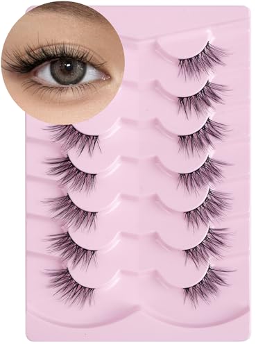 Onlyall Half Lashes Thin Black Band Natural 3/4 Half Eyelashes (9MM-16MM) Corner Eyelash C18