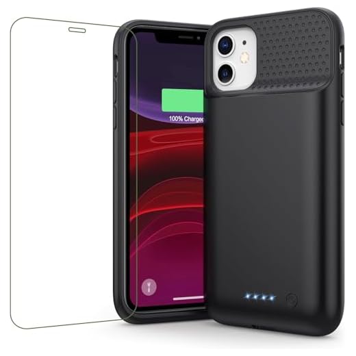Feob Battery Case for iPhone 11/XR,[2026 Upgraded] 7500mAh Ultra-Slim Portable Extended Charger Cover for iPhone 11/XR-Black
