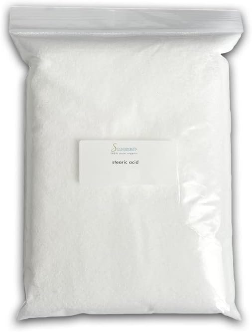 Soapeauty Ácido esteárico puro de 32 onzas2 libras. Derivado del aceite de palma. Triple prensado. Vegano, sin lactosa, sin gluten, sin glutamato y