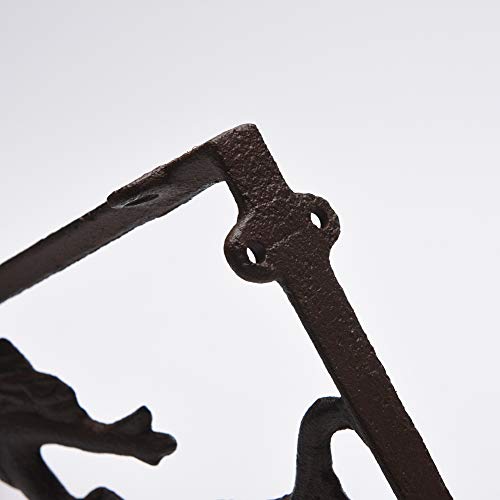 Brasstar 2Pcs Rustic Cast Iron Fish Shelf Brackets Nautical Wrought Iron Soaring Wall Bracket Antique Replica Rust Color Ptzd003-02 #TOP5