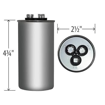 65 + 5 uF x 370 or 440 VAC Round - BMI USA Made Capacitor